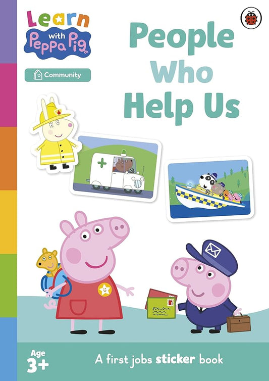Learn with Peppa: People Who Help Us Sticker activity book cover image